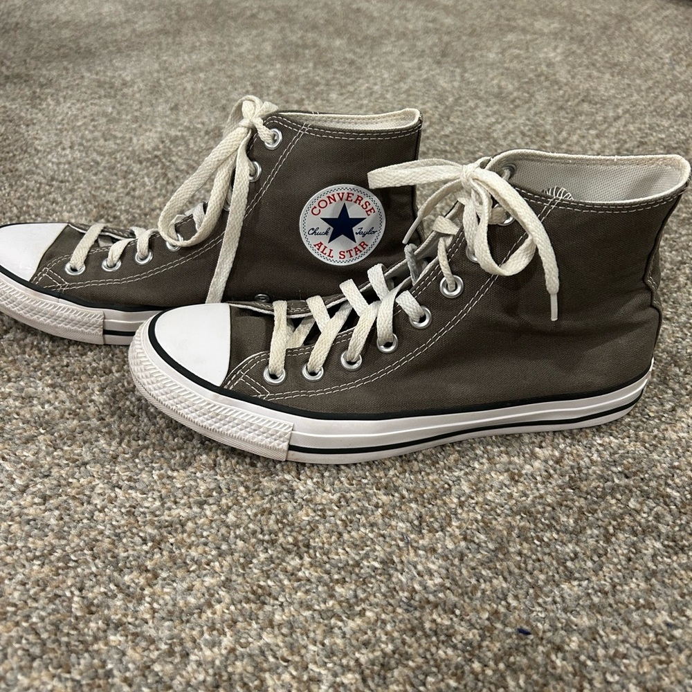 Converse High Tops in Charcoal Gray and White